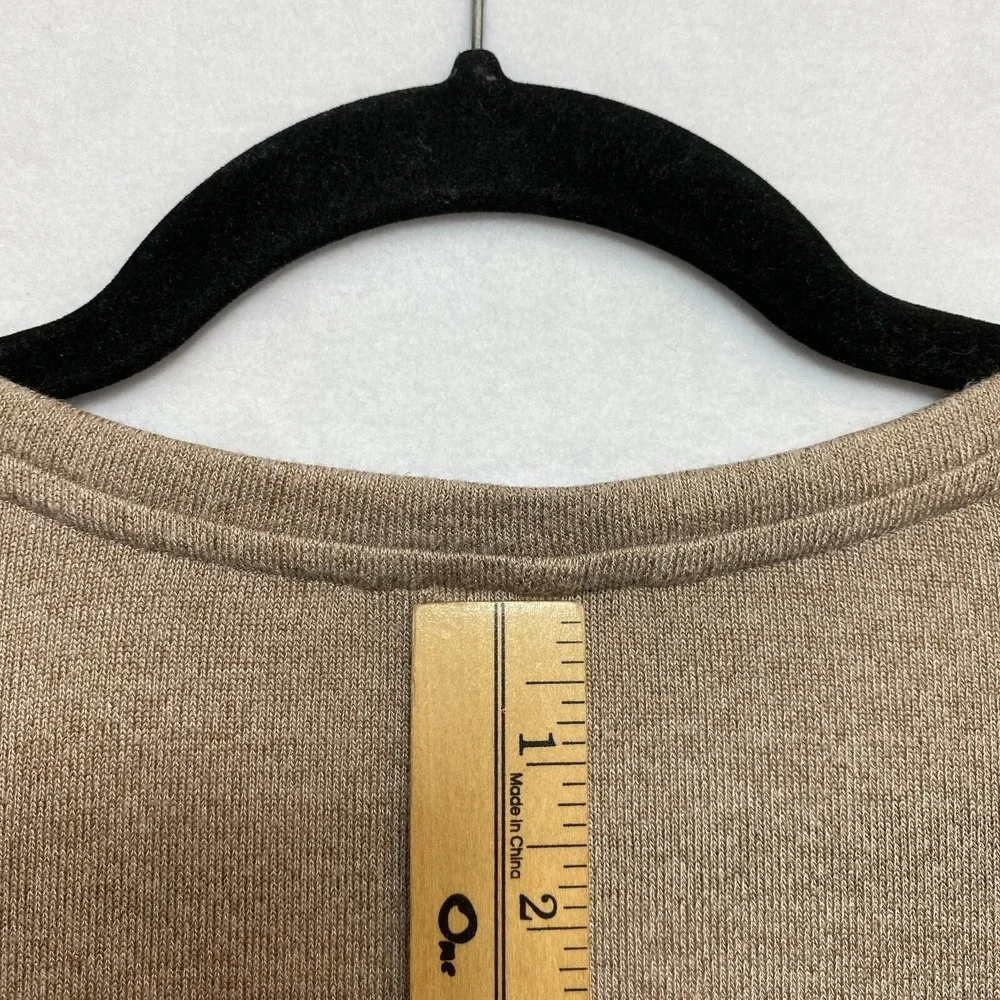 Banana Republic Knit Top Shirt Womens Large Tan Long Sleeve Pullover